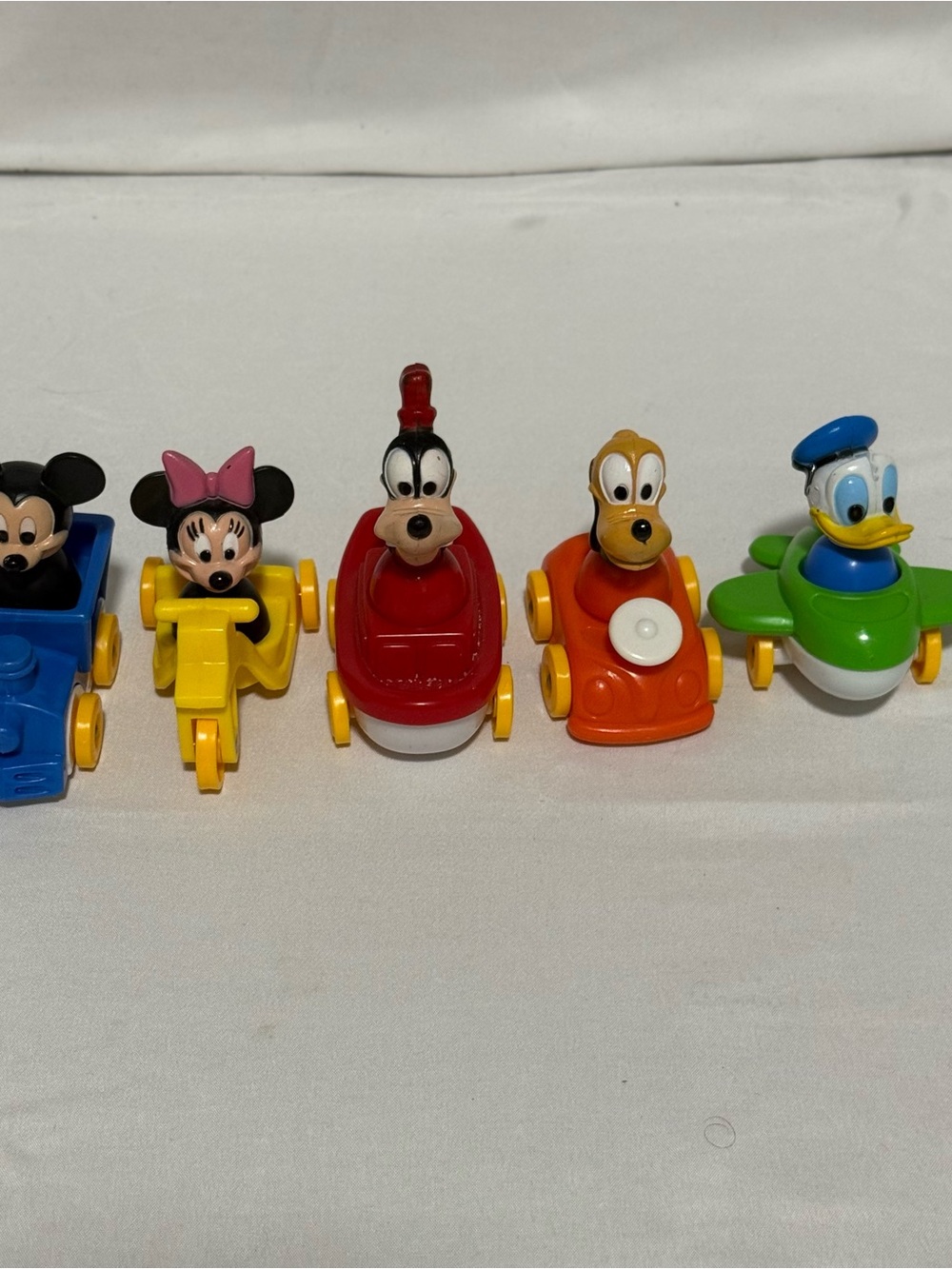 Rare Vintage Ilico Disney Toy Vehicle Set Mickey Minnie Goofy Pluto Donald Duck